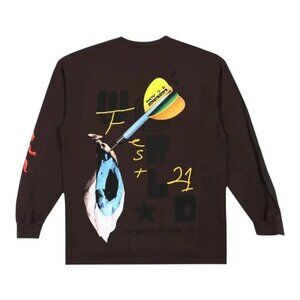 Travis Scott Astrofest Otherside Long-Sleeve T-shirt Brown Size Large